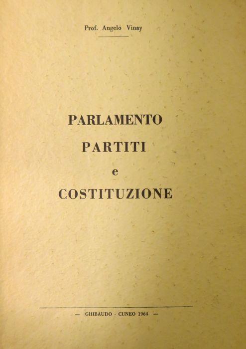 Parlamento, partiti e Costituzione - Angelo Vinay - copertina