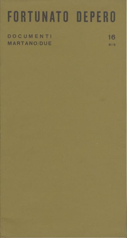 Fortunato Depero - Bruno Passamani - copertina