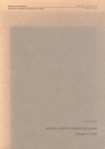 Michelangelo Perghem Gelmi: omaggio a Trento - Diego Gadler - copertina