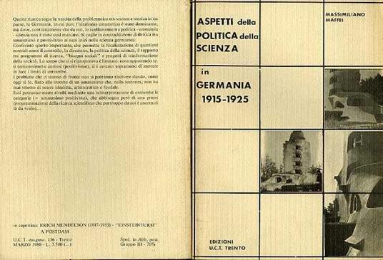 Aspetti della politica della scienza in Germania: 1915-1925. Analisi storica Suppl. a: UCT Trento N. 49-50 - Massimiliano Maffei - copertina