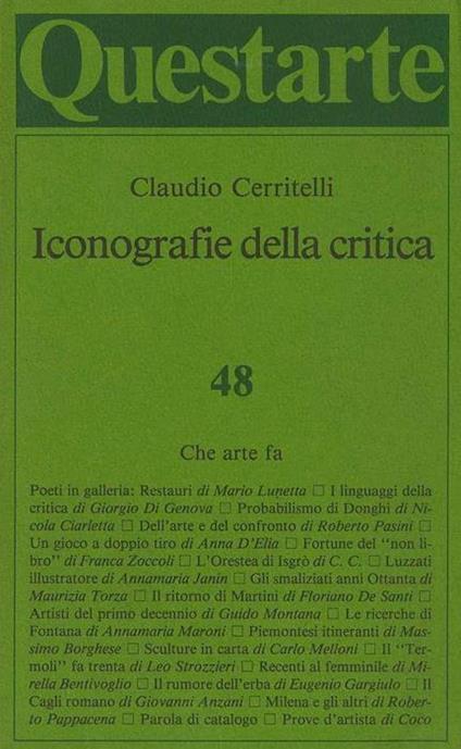 Iconografie della critica. Questarte 48 - copertina