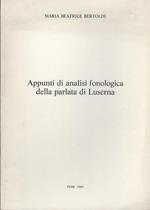 Appunti di analisi fonologica della parlata di Luserna