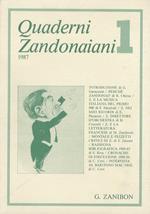 Quaderni zandonaiani: sotto gli auspici del comune di Rovereto, Assessorato alle Attività Culturali: Comitato di Redazione: Renato Chiesa, Fulvio Zanoni, Gianluigi Dardo. 1 (1987)