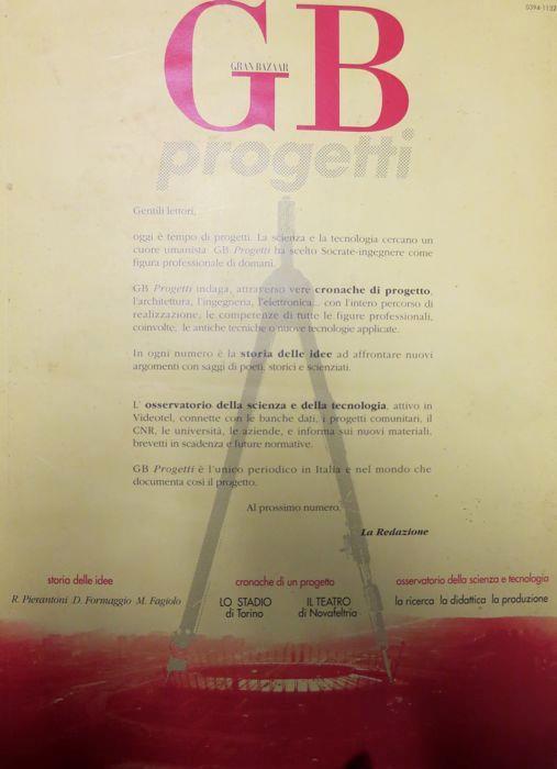 GB progetti. N. 1 (Aprile. Maggio 1990) N. 2 (Giugno. Luglio 1990) N. 3/4 (Settembre. Ottobre / Novembre. Dicembre 1990) - Giuseppe Della Schiava - copertina
