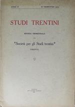 Studi trentini: rivista trimestrale della Società per gli studi trentini