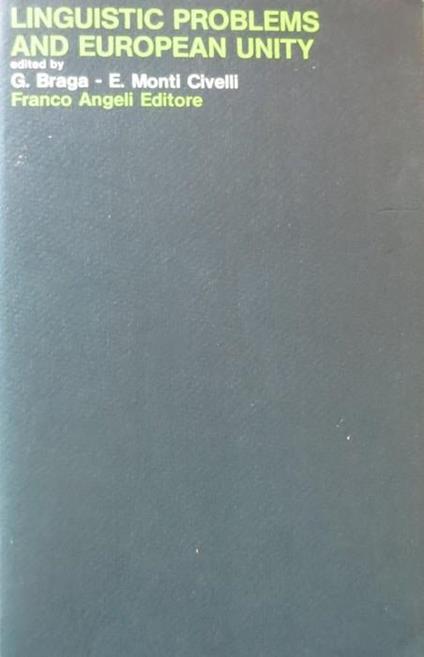 Linguistic problems and European unity - Giorgio Braga - copertina