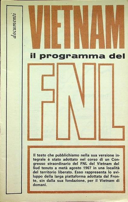 Vietnam il programma del FNL. A cura del PCI - Enrico Berlinguer - copertina