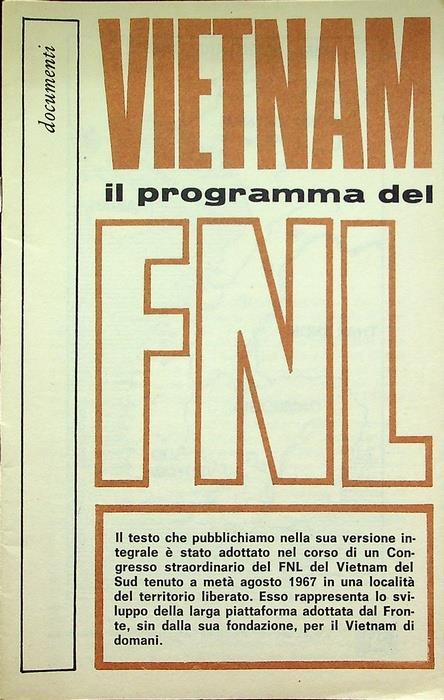 Vietnam il programma del FNL. A cura del PCI - Enrico Berlinguer - copertina