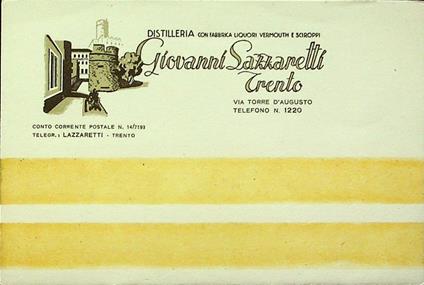 Distilleria con fabbrica liquori, vermouth e sciroppi: Giovanni Lazzaretti: Trento - copertina