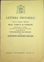 Lettera pastorale. Suppl. al Foglio diocesano a. 1952, n. 1