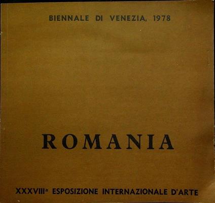 Romania: XXXVIII. Biennale di Venezia, 1976, esposizione internazionale d’arte - copertina