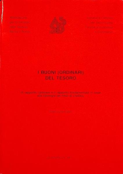 I buoni (ordinari) del Tesoro: (il rapporto cartolare e il rapporto fondamentale in base alla tipologia dei titoli di credito) - Gian Luca Calvi - copertina