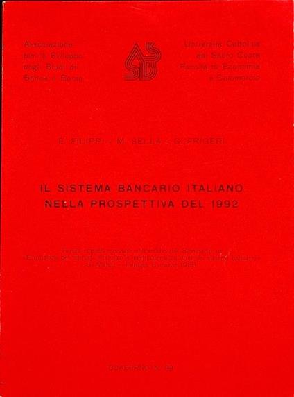 Il sistema bancario italiano nella prospettiva del 1992 - copertina