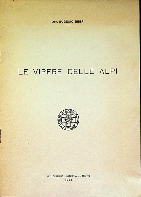 Le vipere delle Alpi - Eugenio Beer - copertina