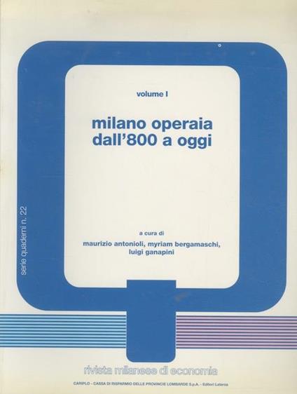 Milano operaia dall’800 a oggi - Luigi Ganapini - copertina