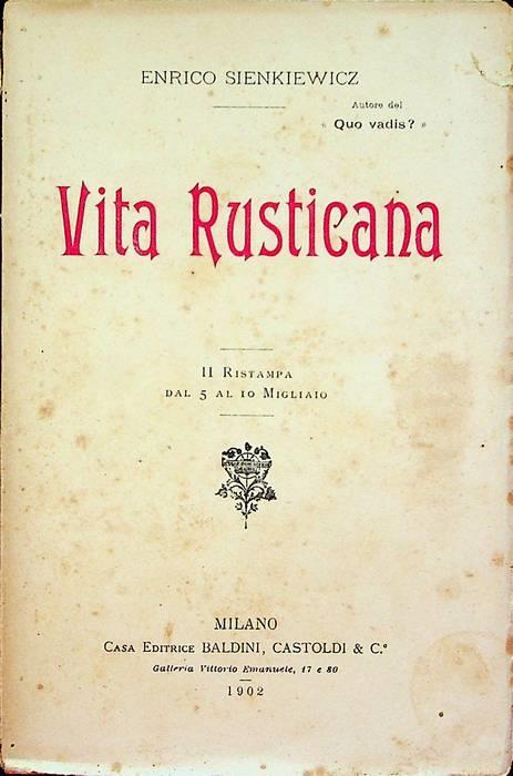 Vita rusticana - Henryk Sienkiewicz - copertina