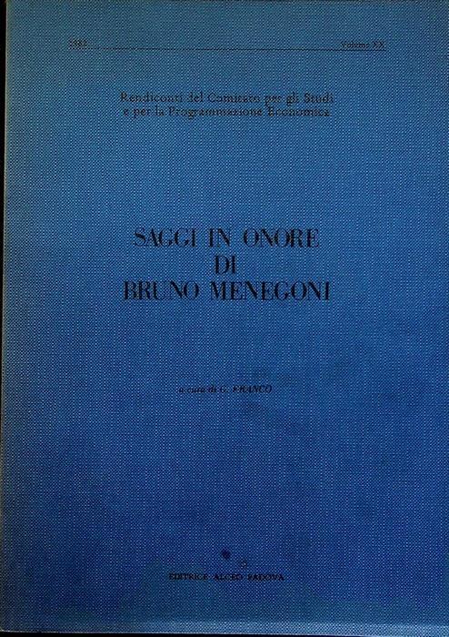 Saggi in onore di Bruno Menegoni - Giampiero Franco - copertina