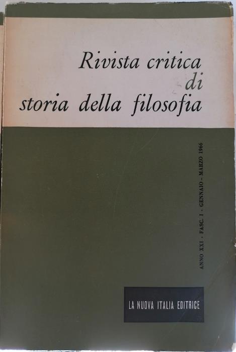 Rivista critica di storia della filosofia - copertina