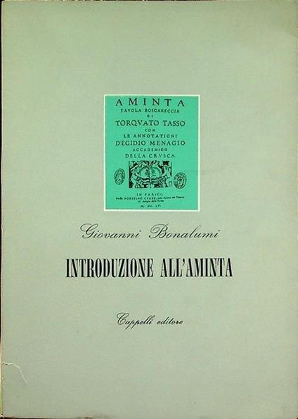 Introduzione all’Aminta - Giovanni Bonalumi - copertina