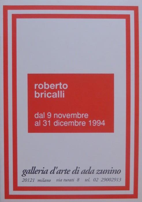 Roberto Bricalli: spiritualità della scultura: dal 9 novembre al 31 dicembre 1994 Milano Galleria d’arte di Ada Zunino - Osvaldo Patani,Roberto Bricalli - copertina