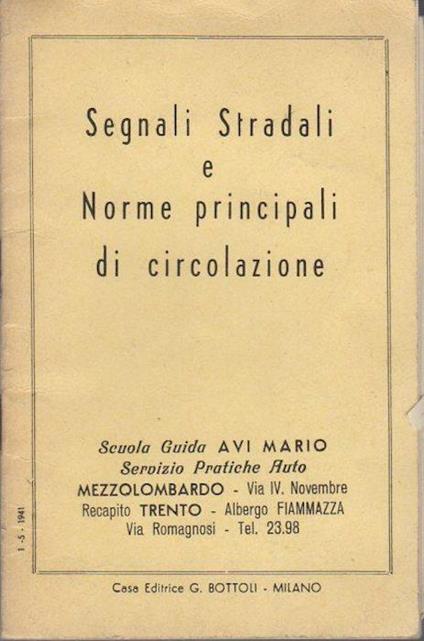 Segnali stradali e norme principali di circolazione - copertina