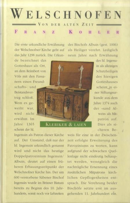 Welschnofen von der alten Zeit - Franz Kohler - copertina