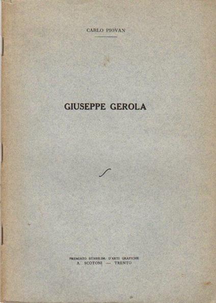 Giuseppe Gerola - Carlo Piovan - copertina