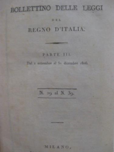 Bollettino delle Leggi del Regno d'Italia - copertina