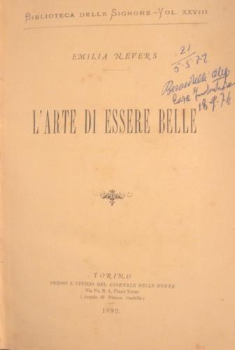 L' arte di essere belle - Emilia Nevers - copertina