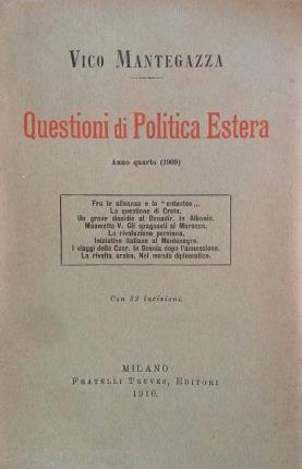 Questioni di politica estera. Anno quarto (1909) - Vico Mantegazza - copertina