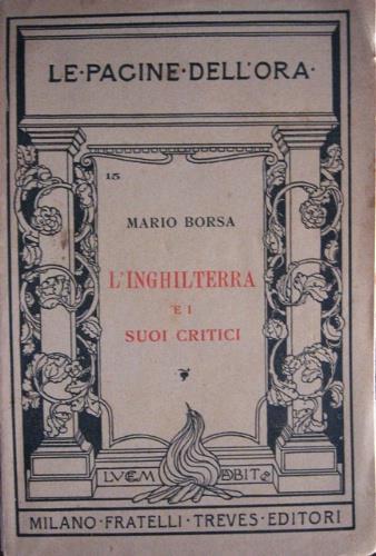 L' Inghilterra e i suoi critici - Mario Borsa - copertina