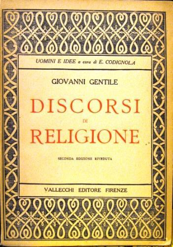 Discorsi di religione - Giovanni Gentile - copertina