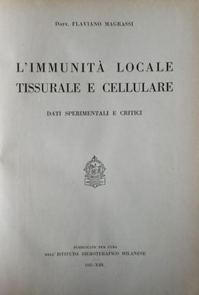 L' immunità locale tissurale e cellulare - Flaviano Magrassi - copertina