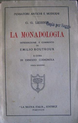 La Monadologia - Gottfried W. Leibniz - copertina