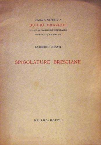 Spigolature bresciane - Lamberto Donati - copertina