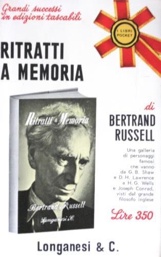 Ritratti a memoria - Bertrand Russell - copertina