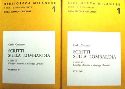 Scritti sulla Lombardia - Carlo Cattaneo - copertina