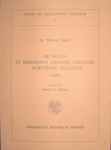 De recta et emendata linguae anglicaes scriptione dialogus - Thomas Smith - copertina