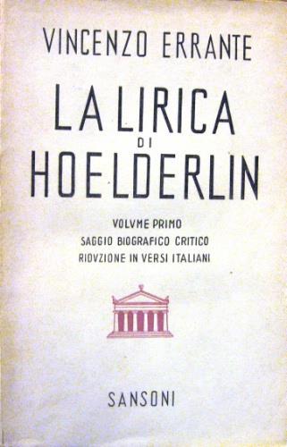 La lirica di Hoelderlin - Vincenzo Errante - copertina