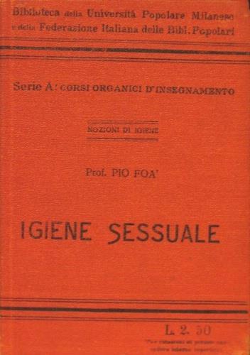 Igiene sessuale - Pio Foà - copertina