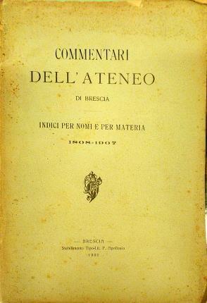Commentari dell'Ateneo di Brescia per l'anno 1908 - copertina