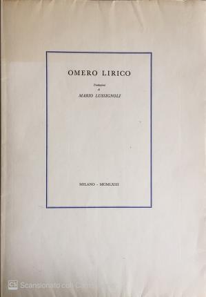 Omero lirico - Omero - copertina