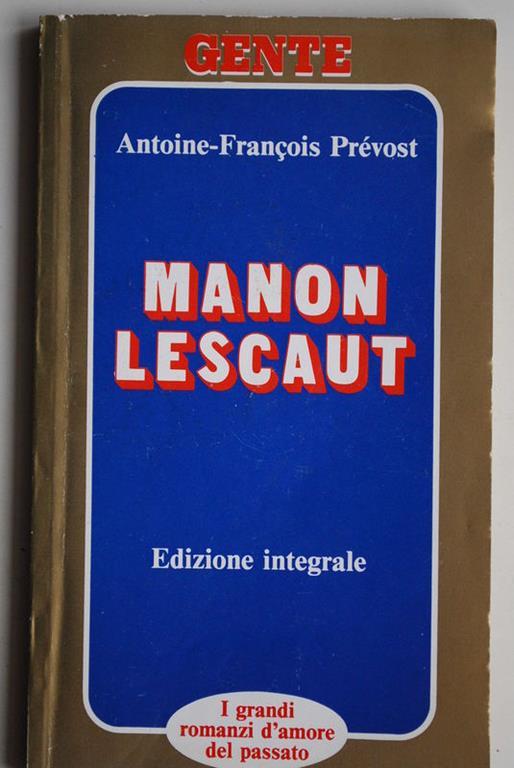 Manon Lescaut - Antoine-François Prévost - copertina