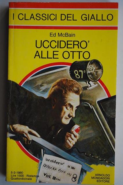 Ucciderò alle otto - Ed McBain - copertina