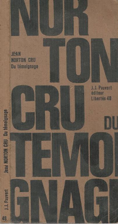 Jean Norton Cru Du Temoignage - copertina