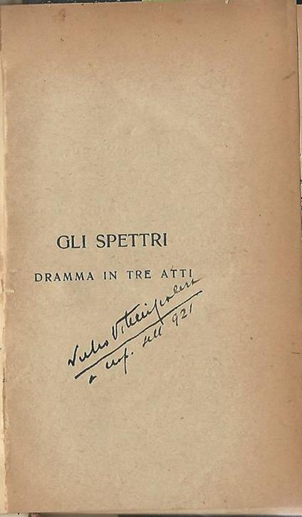Gli spettri. Dramma in tre atti - Henrik Ibsen - copertina