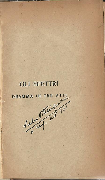 Gli spettri. Dramma in tre atti - Henrik Ibsen - copertina