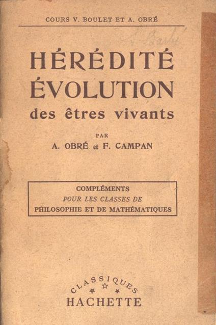 Hèrèditè evolution des ètres vivants - copertina