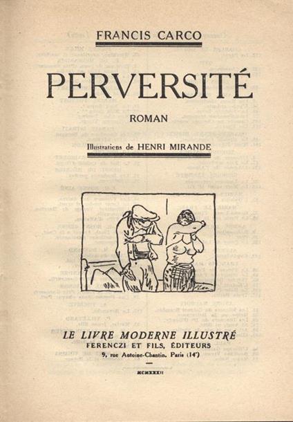 Perversitè - Francis Carco - copertina