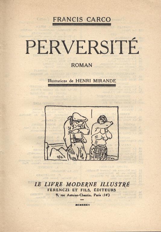 Perversitè - Francis Carco - copertina